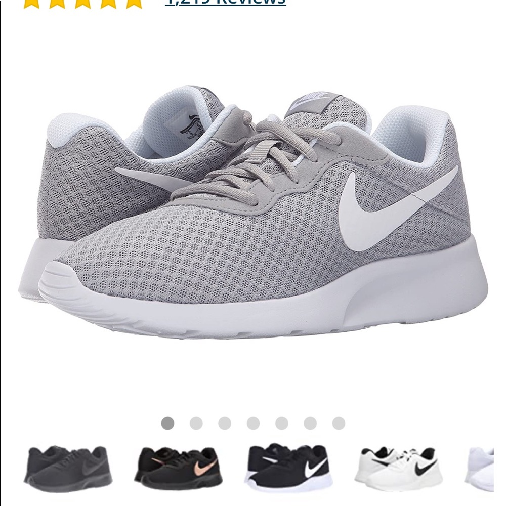 Gray & White Nike tennis shoe